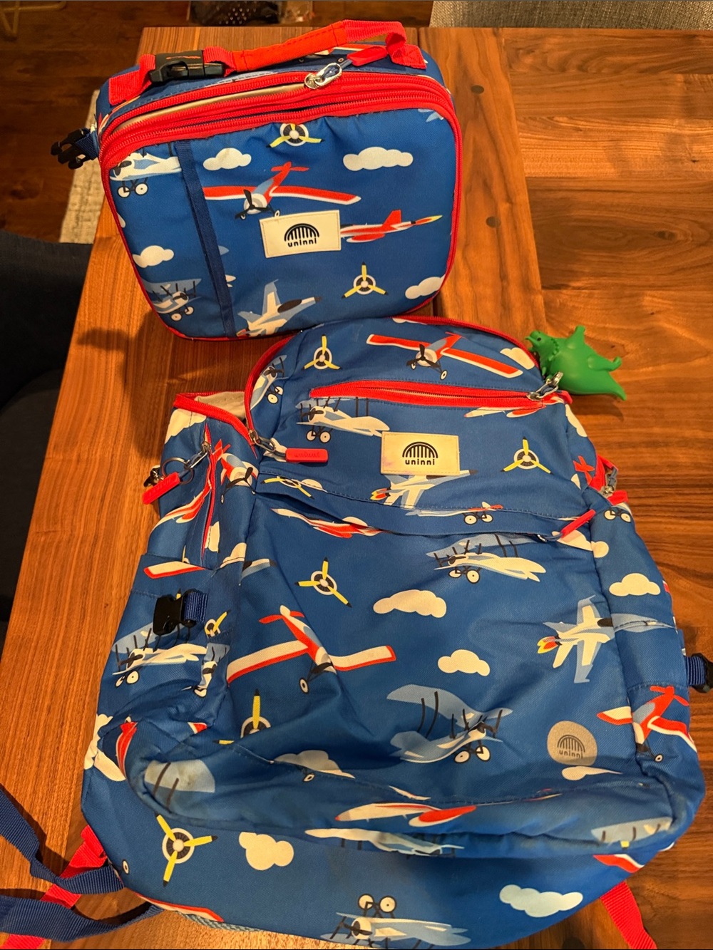 Kids Airplane Backpack and Lunchbox Set - Blue by